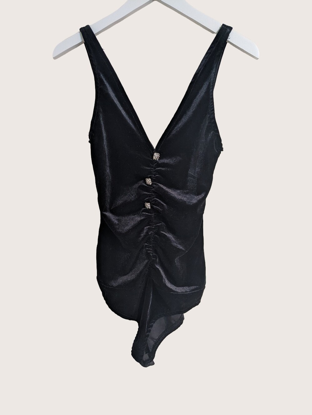 Bershka Black Velvet Bodysuit
